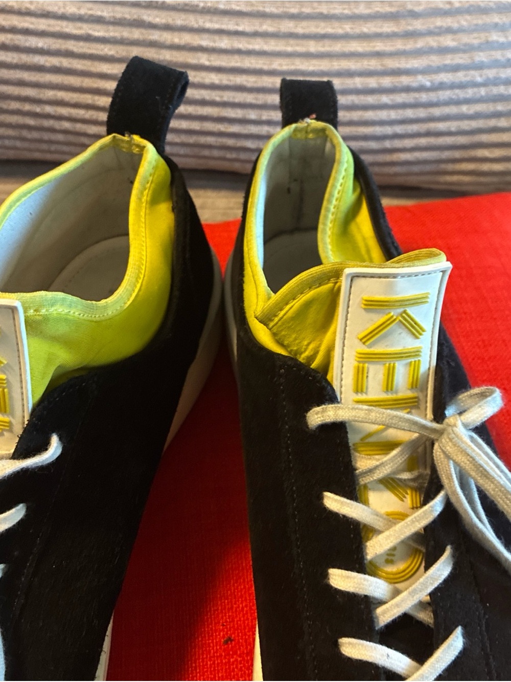 Men’s Kenzo Paris Black /yellow Suede K-City Trainers EU44 US12 - Picture 3 of 11